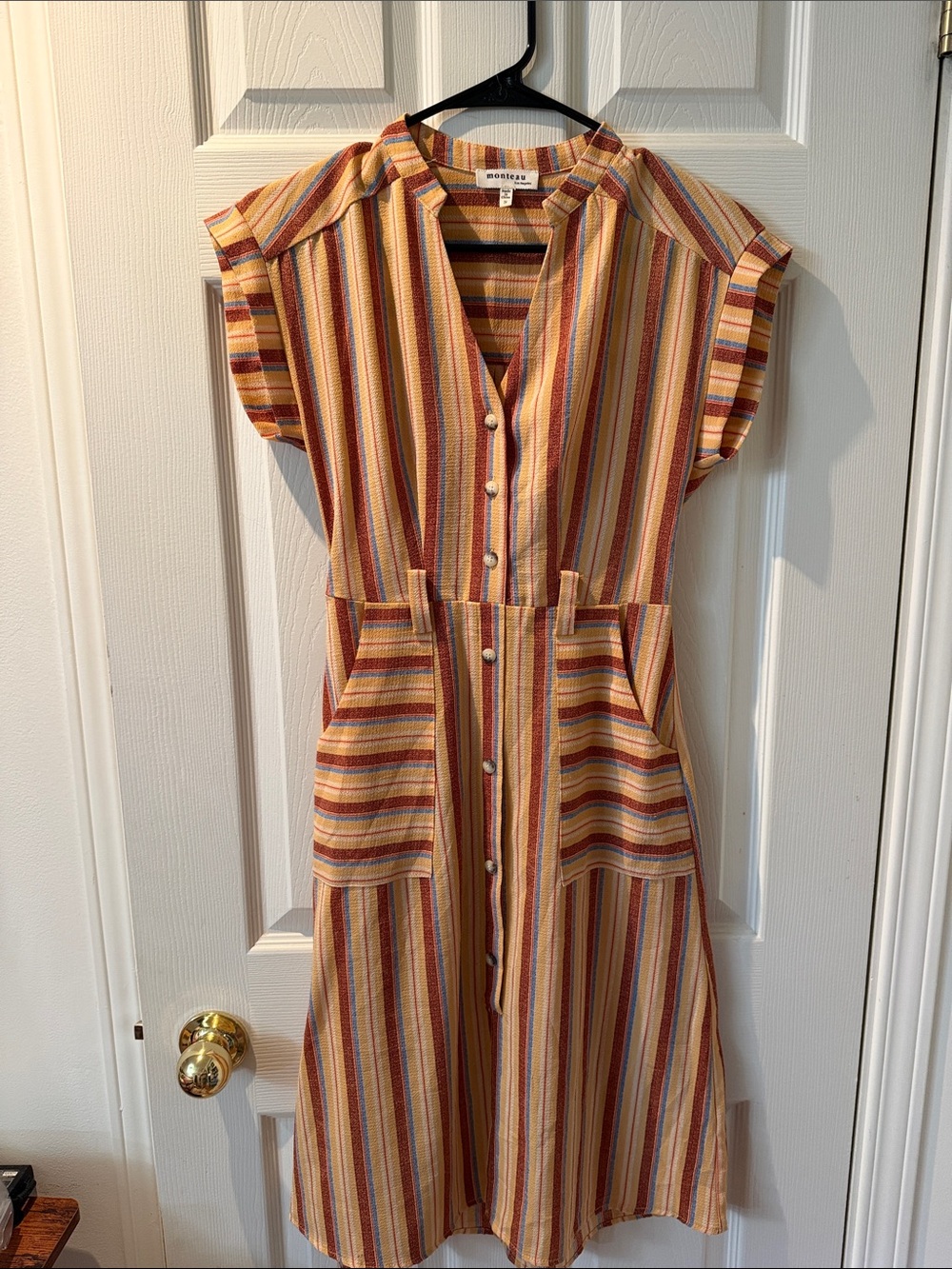 Montauk Striped Button-Front Dress in Multicolor